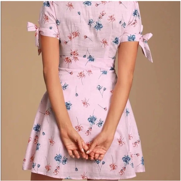 Lulus Lilly Light Pink Floral Mini Dress size S - Picture 4 of 15